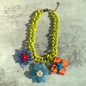 Coloreful Statement Flowers Necklace acrylic Jewelry